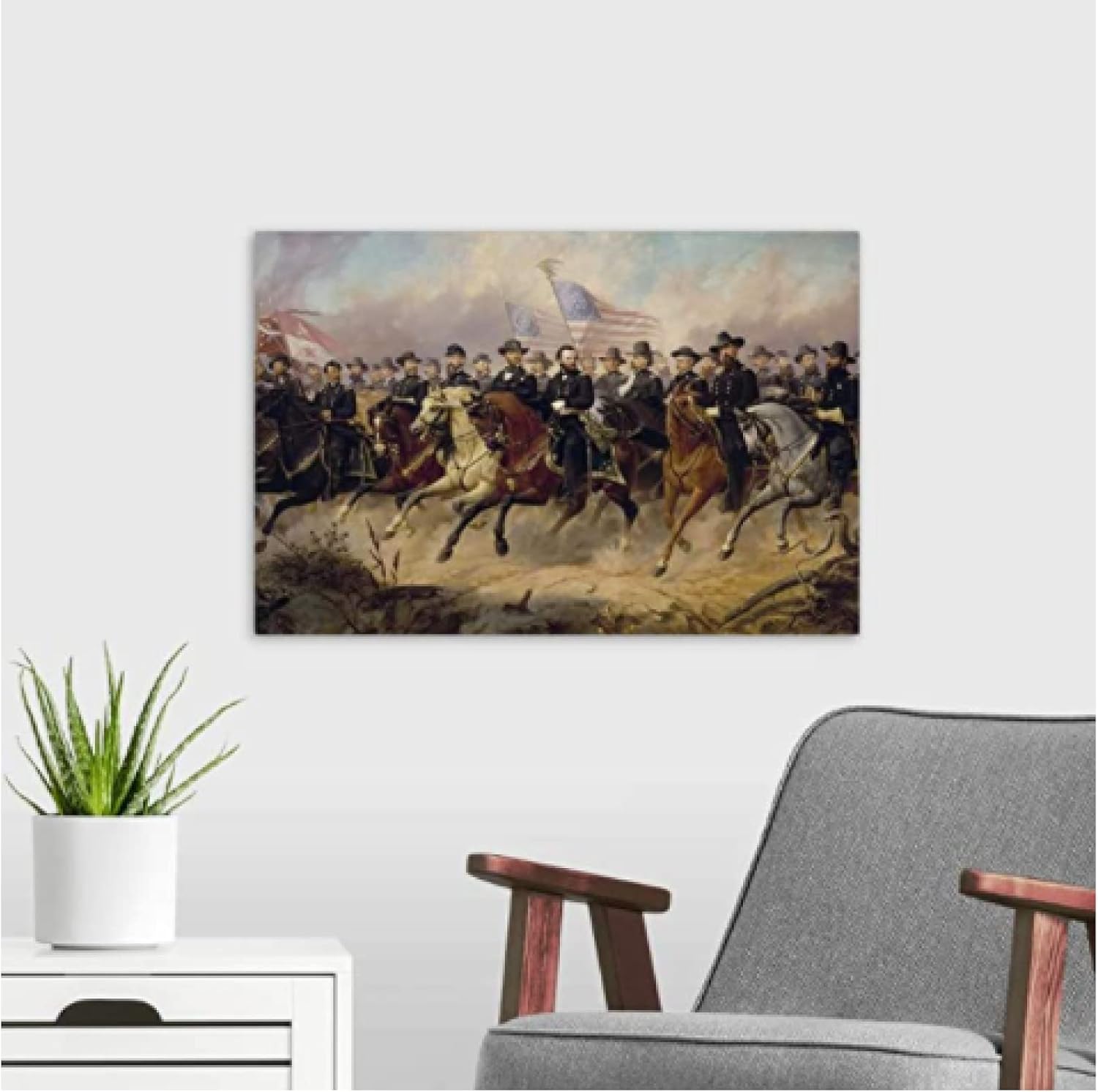 Amazon ユリシーズ グラントと彼のキャンバスの壁のアートプリント 家の装飾のアートワークの絵画キャンバスの絵画ギフト 60x90cm 24x36インチフレームなし ウォールステッカー オンライン通販