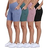 ATHVOTAR Biker Shorts Women with Pockets - 3"/5"/8" High Waisted Workout Spandex Tummy Control Gym Running Yoga Shorts