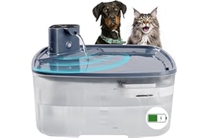 Kenida Dog Water Fountain Wireless,2.1GAL/8L Large Dog Water Fountain Battery Operated, Dog Fountain Water Bowl with Sensor,Wireless Smart Pump,Timer,BPA-Free,Ideal for Large Dogs,Multi-Pet Home