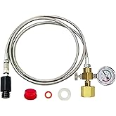 Soda Co2 Tank Quick Connect Streams Maker Adapter Hose with 3500psi Pressure Gauge, CGA320 to TR21-4, Compatible with Fizzi/Onetouch/Jet/AQUA FIZZ Blue Cylinder Soda Water Machine (60in)