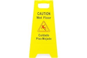 Bolthead Industrial Caution Wet Floor Signs | 2-Sided Bilingual Warning, Piso Mojado | Slip & Fall Accident Prevention | 1 Pack