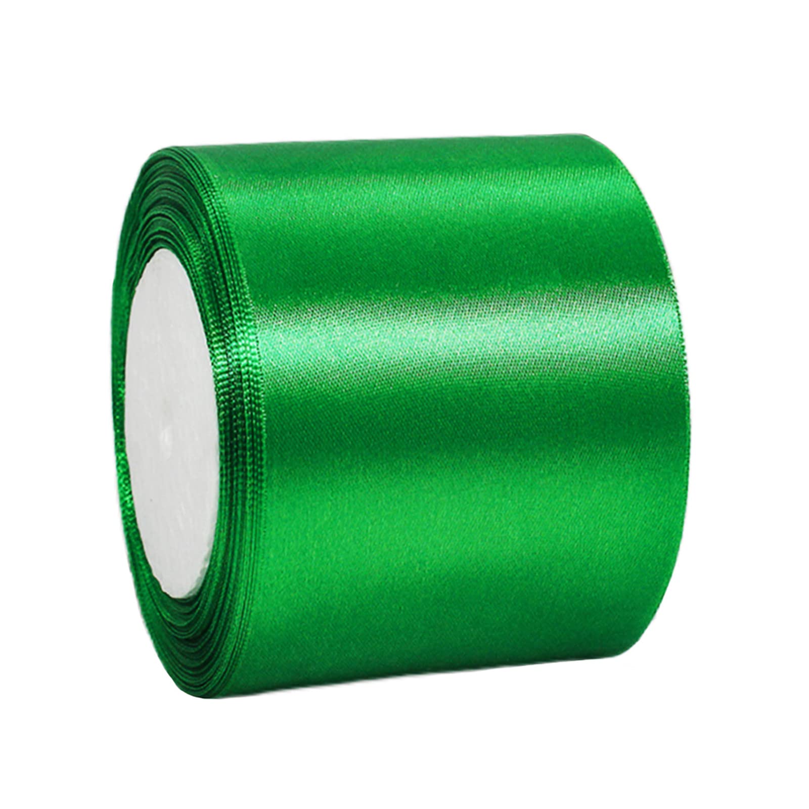 75mm Wide Dark Green Ribbon Thick Christmas Ribbon for Gift Wrapping 22m, 3 inch Thick Green Satin Ribbon for Christmas Wedding Car Xmas Cake Gift Wrapping Hair Bow Bouquet Crafts Decorations — image 1