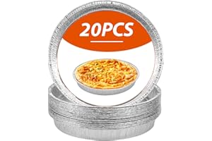 20Pcs Disposable Pizza Pans, 10 or 12 Inch Round Aluminum Foil Trays,Oven Safe Bulk Set,Bakeware Trays for Vegetable, Fruit, 