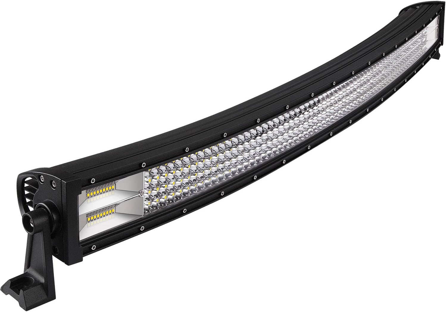 WEISIJI LED Light Bar,42Inch Quad-row Curved 584W Super Bright Led Offroad Work Light Bar Driving Lights Spot Flood Beam for Truck ATV UTV Wrangler SUV Boat