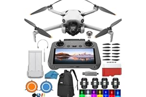 DJI Mini 4 Pro Drone with DJI RC 2 Screen remote Control Bundle Kit Camera Drone Bundle, with 128 GB SD, 3.0 USB Card Reader, Landing Pad, Backpack Strobe Lights and More