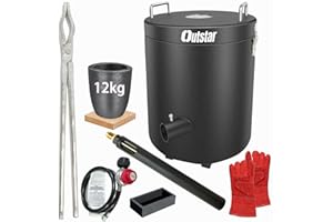 Outstar 12KG Propane Melting Furnace Kit,Large Capacity Foundry Kiln Smelting Gold Silver Copper Aluminum Metal Recycle for Jewelry Making and Metal Casting