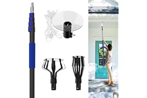 SKGPOLE 18FT+ Reach Light Bulb Changer for High Ceilings with 3-12 Foot Telescopic Extension Pole, Light Bulb Extension Pole Changer with Baskets and Suction Cup for High Ceilings and Recessed Lights