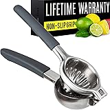 Lemon Squeezer Stainless Steel Press - Ergonomic, Manual Non-Slip Grip Design - Effortless Pro-Grade Lemon, Lime, Orange, and