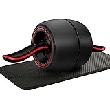 Wolfyok Ab Roller Wheel Ab Carver Pro Roller Exercise Equipment with Smart Brake and Rebound Knee Pad included for Abs Abdominal Core Fitness Workouts Training for Men Women Beginners Professionals