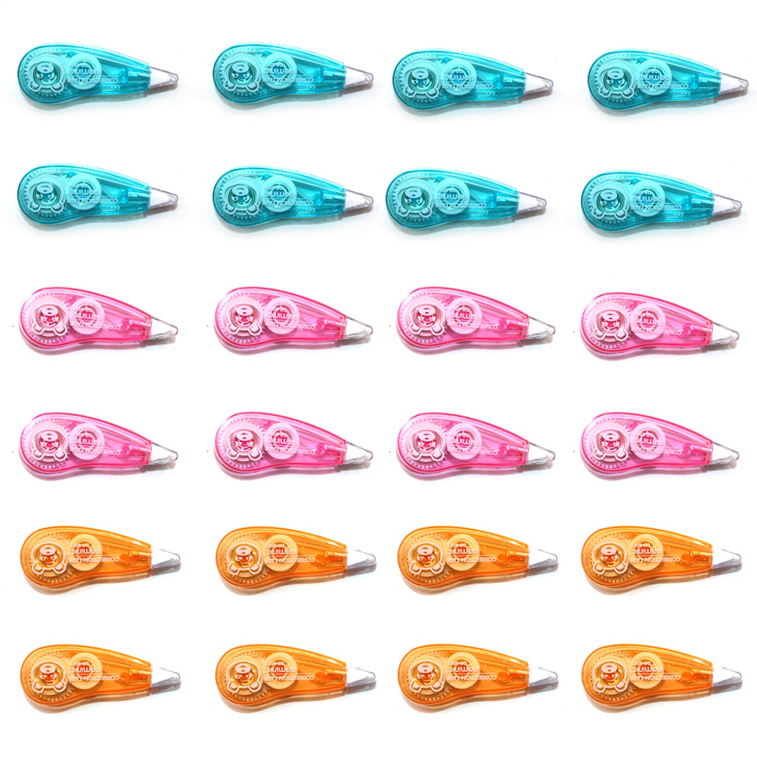 Correction Tapes 6 m x 5 mm Box of 24 Office Student Supplies, 3 Colours are Random