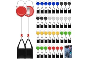 CZBRO 36 Pieces Lighter Leash Retractable Lighter Clip Keychain Assorted Colour Lighter Holder with Classic Lighter Cover Single Clip for Convenience White, Black, Red, Blue, Yellow, Green