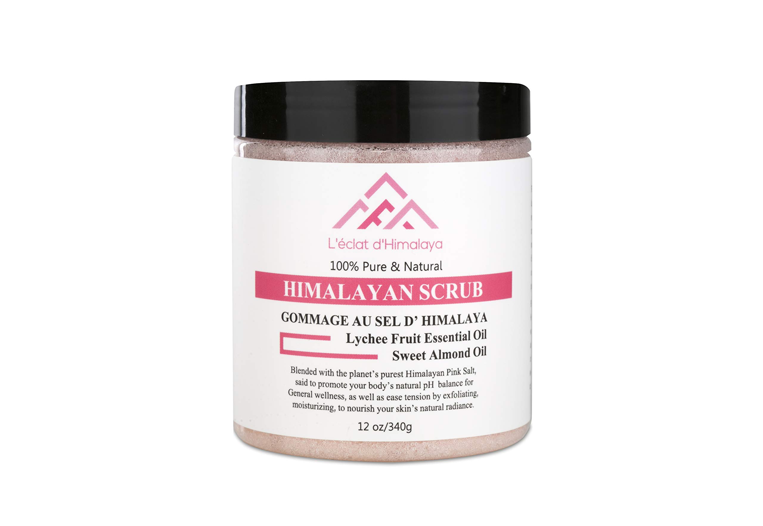 L\'Eclat d\'Hiamalya Salt Body Scrub 380g- Jojoba and Almond Oils to Nourish the Skin-Removes Blackheads and Dead Cells-Naturally Rich in Nourishing Minerals & Vitamins