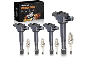 maXpeedingrods UF311 Set of 4 Ignition Coil Pack and Iridium Spark Plugs for Honda Accord 2.4L 2003-2007, CRV 2.4 02-09, Civic 2.0 02-05, Element 2.4L 03-11, for Acura 2.0L RSX 02-06, CSX 06-11