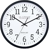 La Crosse Technology 404-3836-INT 14.10&rdquo; Insta-Set Wi-Fi Analog Wall Clock | Silent Sweep Motion hands, Flush mount framework; iOS-compatible