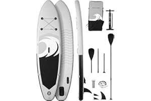 BODIOO Inflatable Paddleboard Stand Up Paddle Board with SUP Board Accessories Leash &Pump 120'' * 30'' * 6'' Lightweight Paddle Board with Fins & Backpack for Fishing Yoga Adult Youth Kid