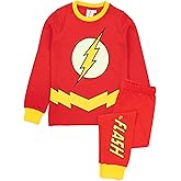 DC Comics The Flash Pajamas Boys Kids Glow In The Dark Costume Pjs