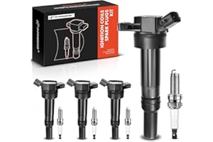 A-Premium Set of 4 Ignition Coil Pack (2-pin) and Iridium Spark Plugs Compatible with Hyundai Elantra 2012-2016 1.8L 4 Cyl, Tucson 2014-2020 2.0L 4 Cyl & Kia Soul 2012-2019 2.0L 4 Cyl