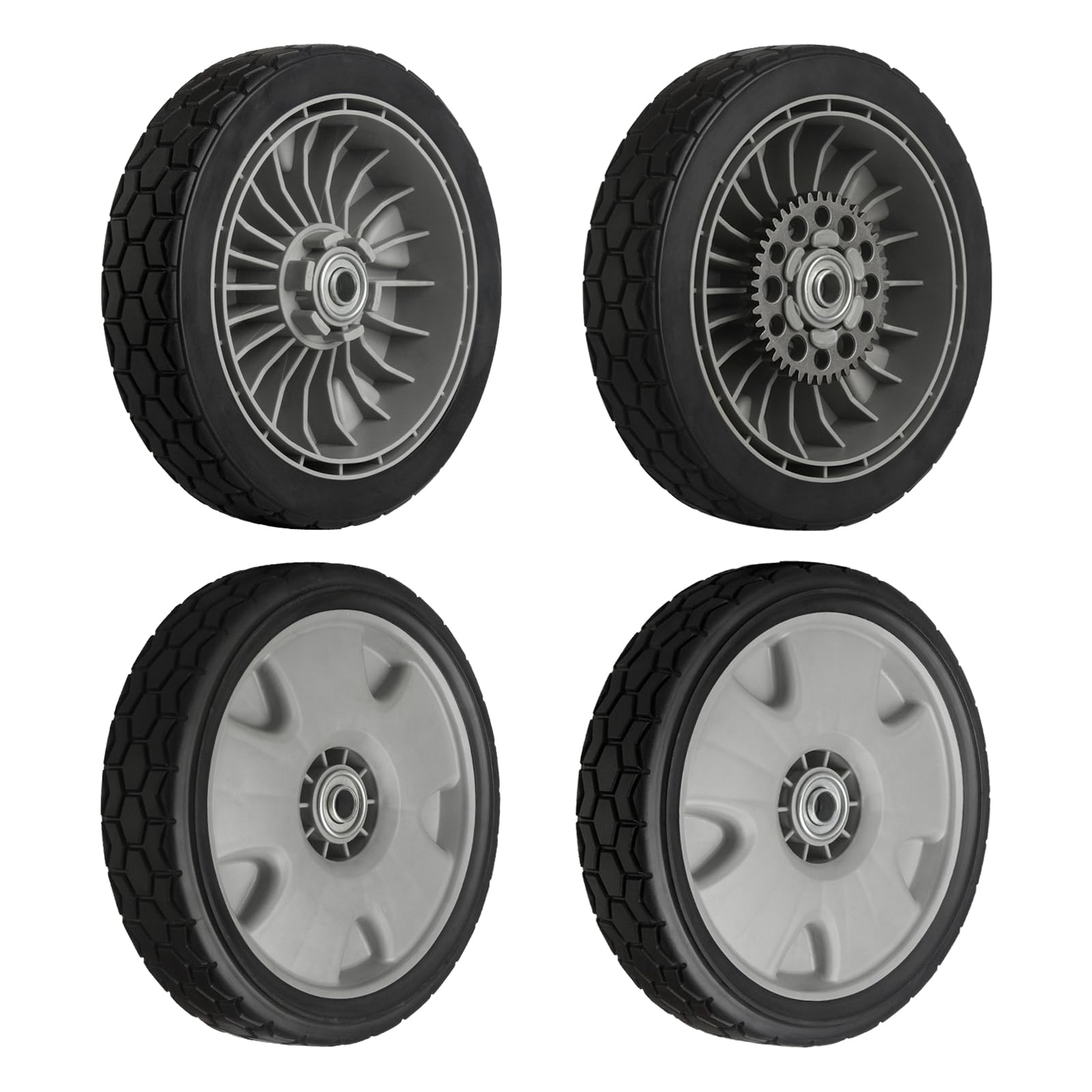 Photo 1 of Set of 2 Rear Wheels 42710-VH7-010ZA + Set of 2 Front Wheels 44710-VH7-010ZA Lawn Mower Wheel Set Compatible with HRX217 HRR216 Honda Propelled Mower