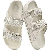 KuaiLu Mens Casual Sandals with Comfortable Orthopedic Arch Support Summer Beach Walking Shoes Cushion Slides Slip on Indoor Outdoor