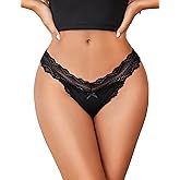 Avidlove Women's Underwear Lace Waist Thongs Ribbed Sexy T Back Panties