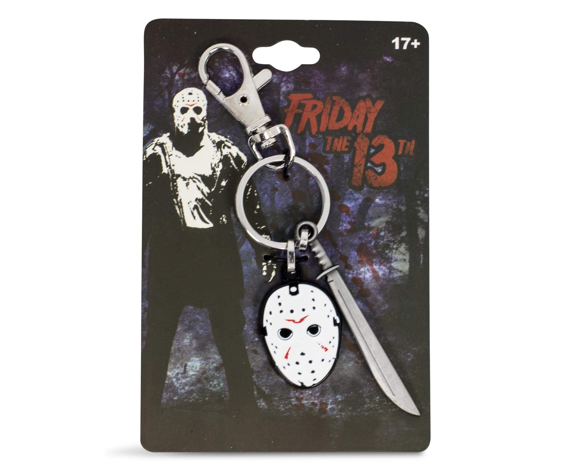 Toynk Friday The 13th Mask & Machete Sword Heavy Duty Metal Car & Backpack Keychain