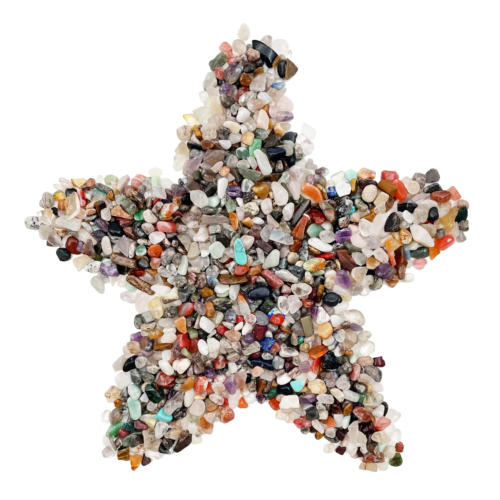 0.88lb/400g Small Natural Irregular Shaped Crystal Quartz Rock Tumbled Chips Crushed Stone Healing Reiki Crystal Gemstones for Garden Vases Plants Decoration (Multi)