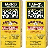 Harris Roach Tablets, Boric Acid Roach Killer with Lure, Alternative to Bait Traps (6oz, 2-Pack)