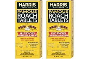 Harris Roach Tablets, Boric Acid Roach Killer with Lure, Alternative to Bait Traps (6oz, 2-Pack)