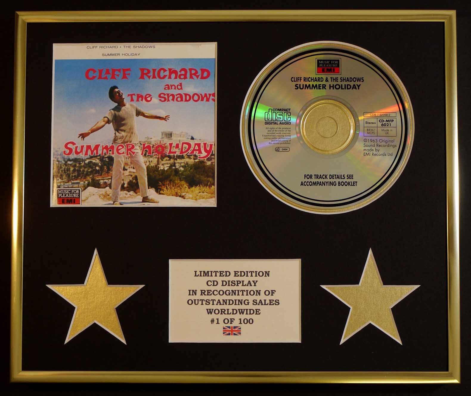 CLIFF RICHARD AND THE SHADOW/CD DISPLAY/LIMITED EDITION/COA/SUMMER HOLIDAY