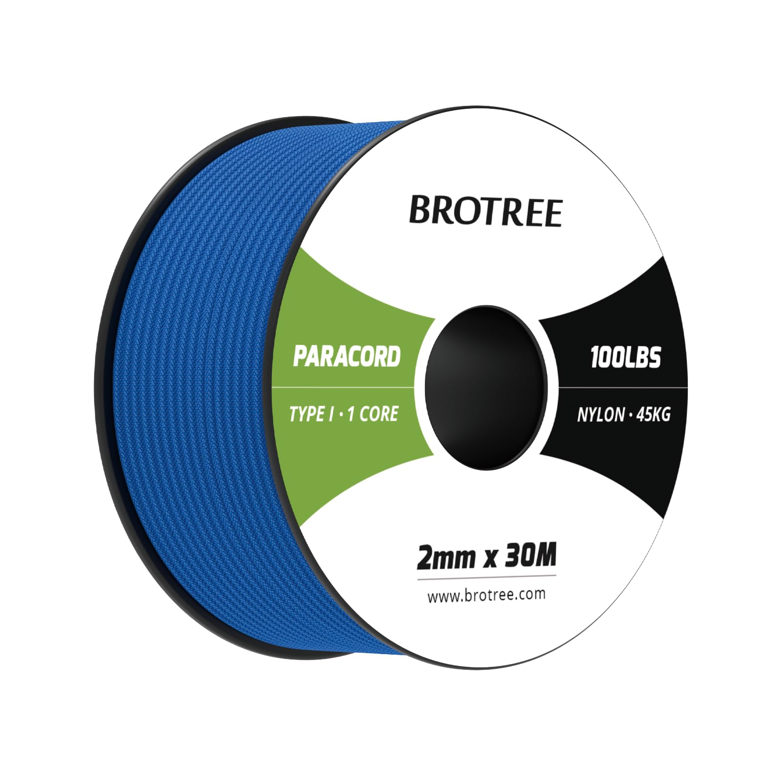 Brotree Paracord 2mm 30M 100% Nylon Rope 1 Strand Parachute Cord for Outdoor, Craft, DIY - 45kg Breaking Load (Dark Blue)