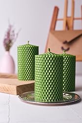 Beeswax Gifts 100% Beeswax Candles Set of 3 Colored