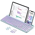 seenda Bluetooth Keyboard for iPad, 2.4G + Bluetooth Multi-Device Typewriter Keyboard with Number Pad, Tablet Holder for iPad