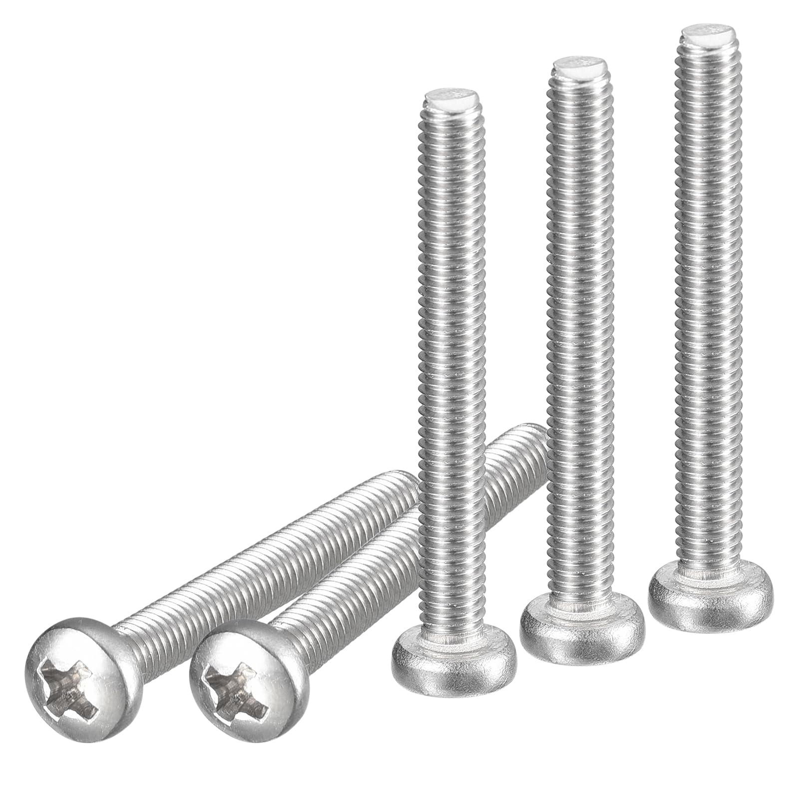 DTGN M3x25mm Pan Head Machine Screws, 60Pcs 304 Stainless Steel, Phillips Drive, Metric Coarse Full Thread, Bright Finish, Screws Bolts Kit