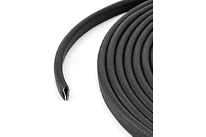 QWORK 50 Feet EPDM Rubber Edge Trim Seal Strip, Fits Edge 1/16" to 1/8"