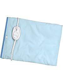 Sunbeam Electric Heating Pad with UltraHeat Technology, 3 Heat Settings, Moist/Dry Heat, Machine-Washable Cover, 12" x 15", Light Blue