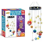 STEM Learning Fun with 3D Solar System Kit: Complete DIY Mobile Hanging Model, 27-Inch Long with 9 Foam Planets & Sun, 3D Solar System with Paintable Planets, Glow in the Dark Paint, Easy Instructions