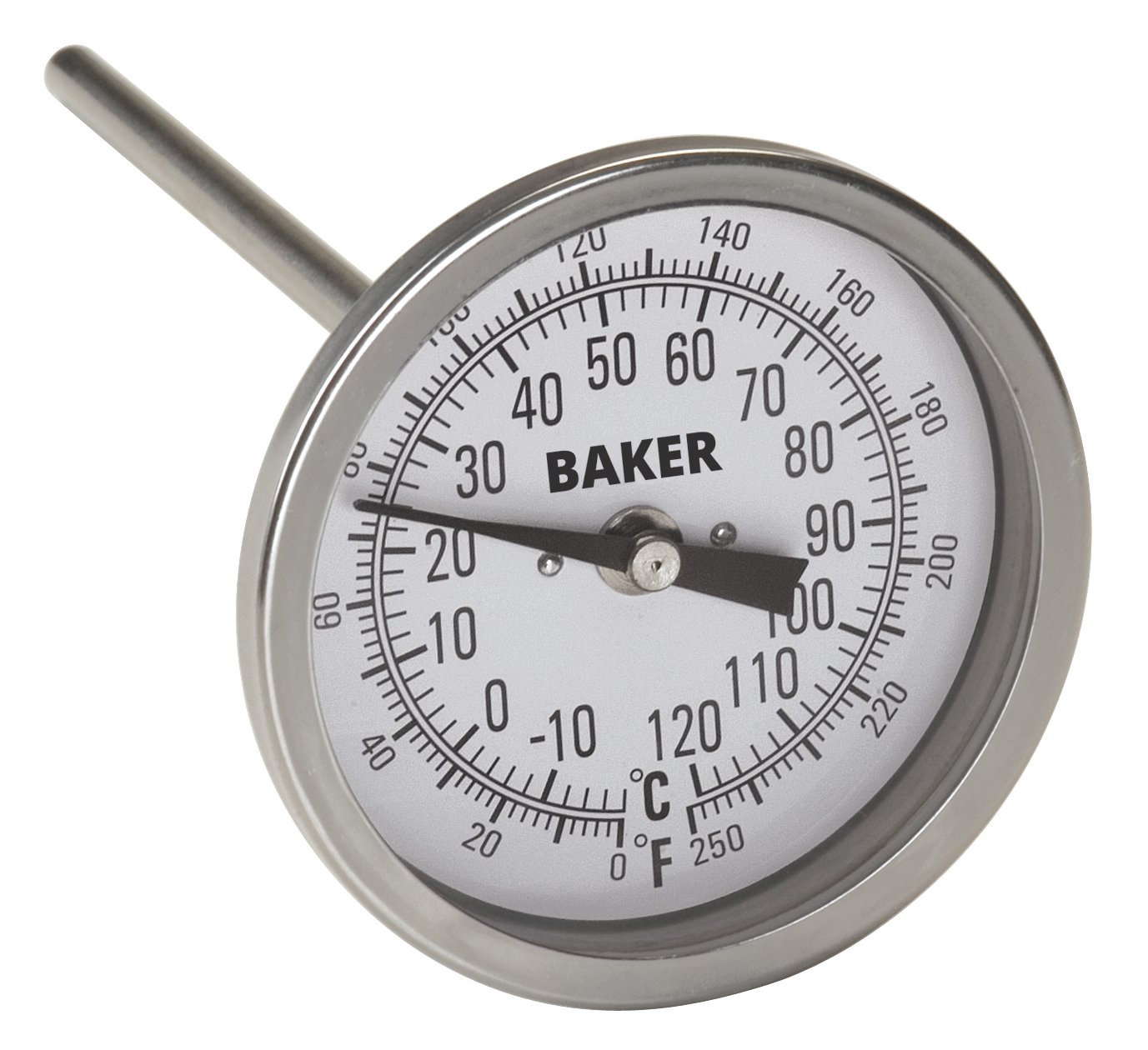 Baker Instruments T300 Series Stainless Steel Bi Metal Thermometer 0 to