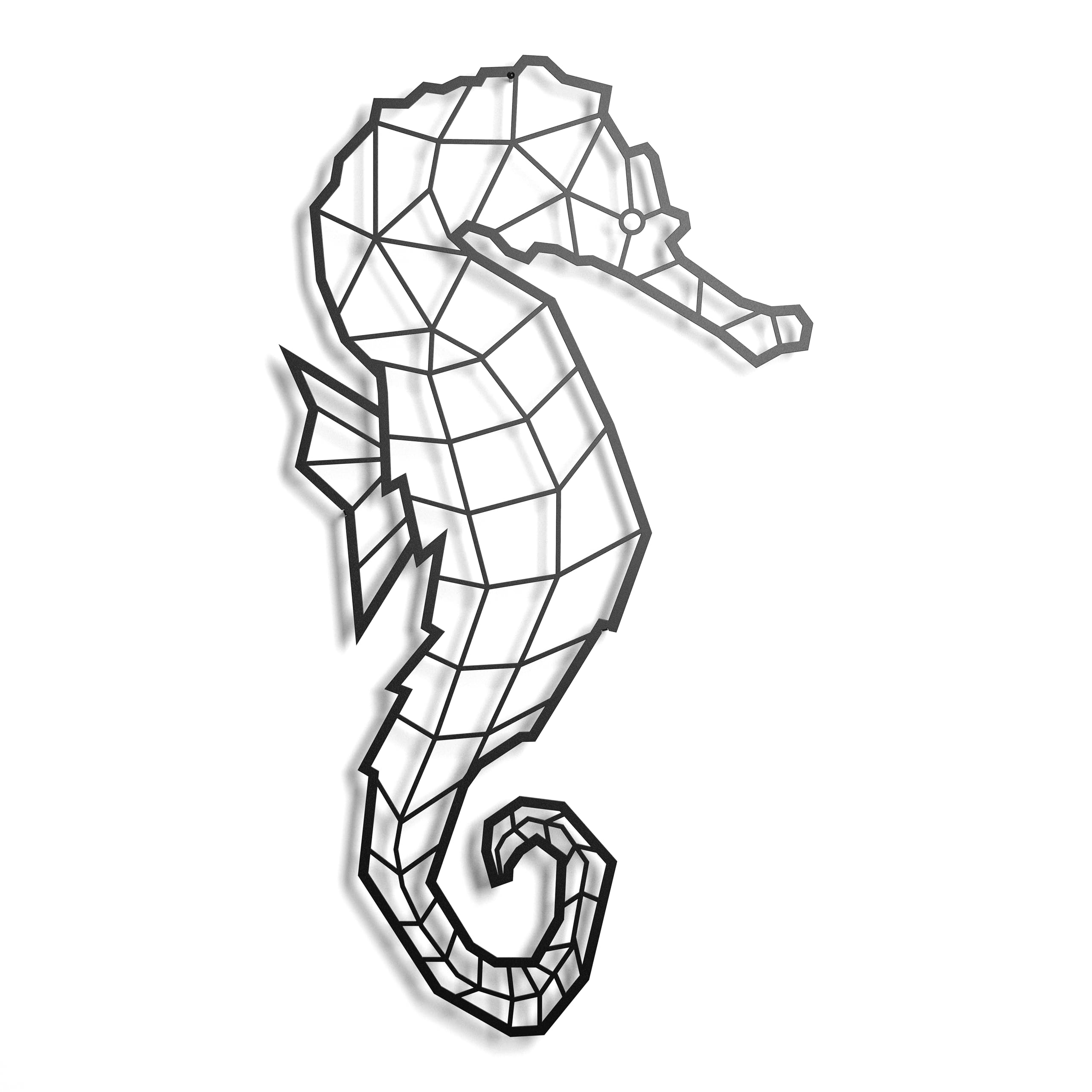 keluly Metal Decoration Floating Wall Sculpture with Shadows Steel (Seahorse, 43 x 31 cm)