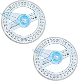 MEKEET 360 Degree Protractor 2Pcs Circle Ruler 10cm Plastic Protractor for view 1