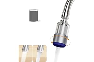 DREAMWILLS Deamwills Sink Faucet Water Filter, 360 ° Rotating | 2 Mode Splash, Certified Reduce 99% Heavy Metal, Hard Tap Water Softener for Kitchen/Bathroom/Skin Care (2pcs Carbon Fiber) ＆ (6 Threaded Adapters)