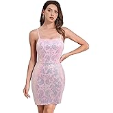Womens Sparkly Sequins Glitters Bodycon Cami Mini Dress Party Prom Homecoming Dress
