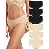 PURILINE Seamless Underwear For Women 6 Pack Mid Waisted No Show Womens Underwear Stretch Brief Thin Ladies Hipster Panties