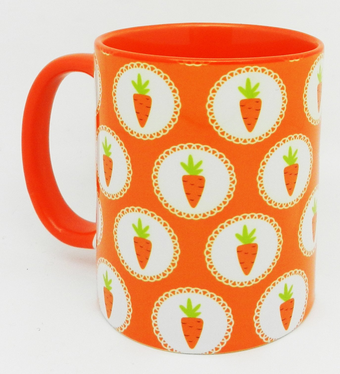 Half a Donkey The Carrot Mug with Orange Glazed Handle and Inner, Ceramic, 310ml (11oz)