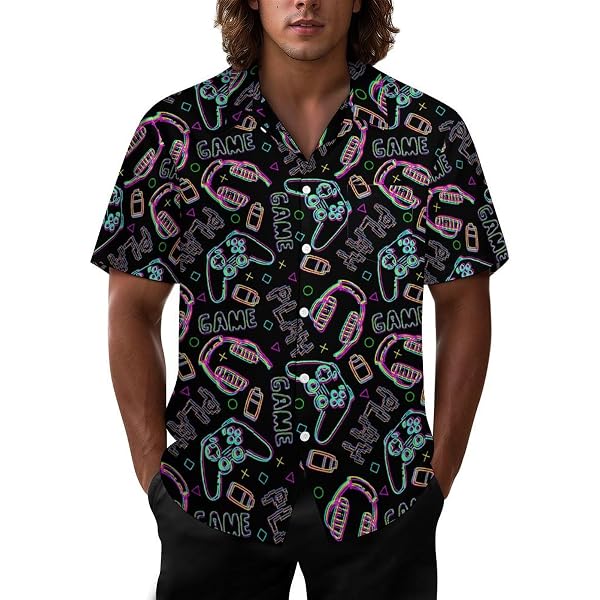 Men's Hawaiian Shirt With Math Formulas Print - Short Sleeve Button Down Casual Beach Shirt
