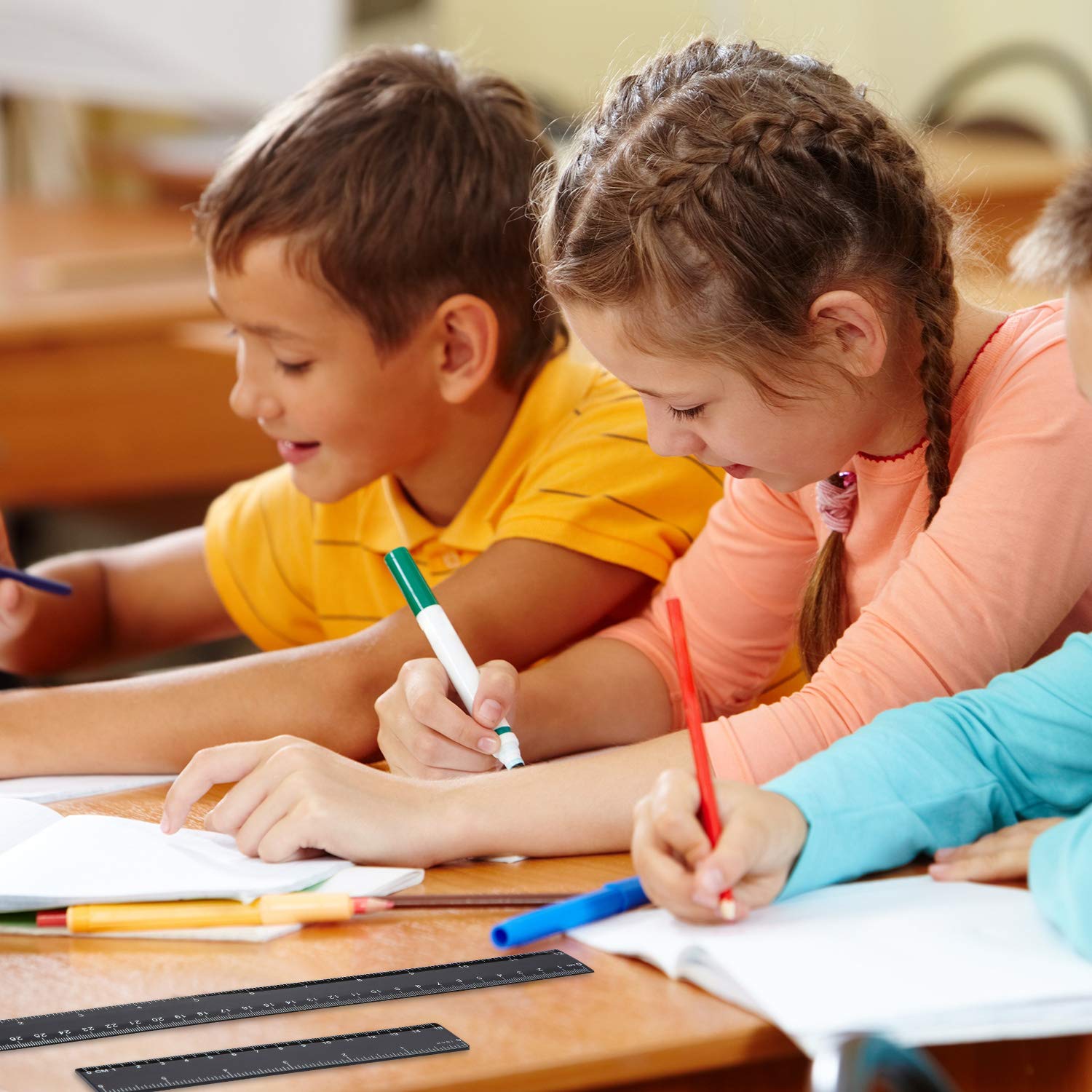 eBoot Plastic Ruler Straight Ruler Plastic Measuring Tool 12 Inches and ...