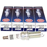 NGK 6619 Iridium Spark Plugs LFR6AIX-11 (4 Pack) | Replaces 12565996 MZ602091 BY481-LFR6A SAB330NG4611 4704 5344 5618 IKH20 VKH20 IKH20TT 9613 9615 FR7N1133X 9775.