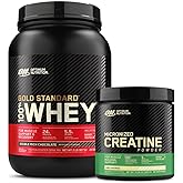 Optimum Nutrition ON Gold Standard 100% Whey Protein Primary Source Isolate - Double Rich Chocolate, 2 Lbs + ON Micronized Creatine Monohydrate Powder - Unflavored, 300 Grams