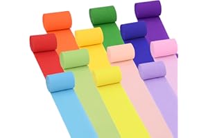 Oubest 12 Rolls Rainbow and Pastel Crepe Paper Streamers Party Decorations, 2.2 Inch Wide Colorful Party Streamers for Birthday, Baby Shower, Wedding, Halloween, Christmas Decorations, DIY Crafts