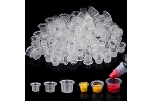 Tattoo Ink Caps Cups - Autdor Mixed 300pcs Tattoo Cups Pigment Caps Disposable Tattoo Ink Cups for Microblading Permanent Makeup Tattoo Pigment Clear Holder Container Caps Tattoo Supplies