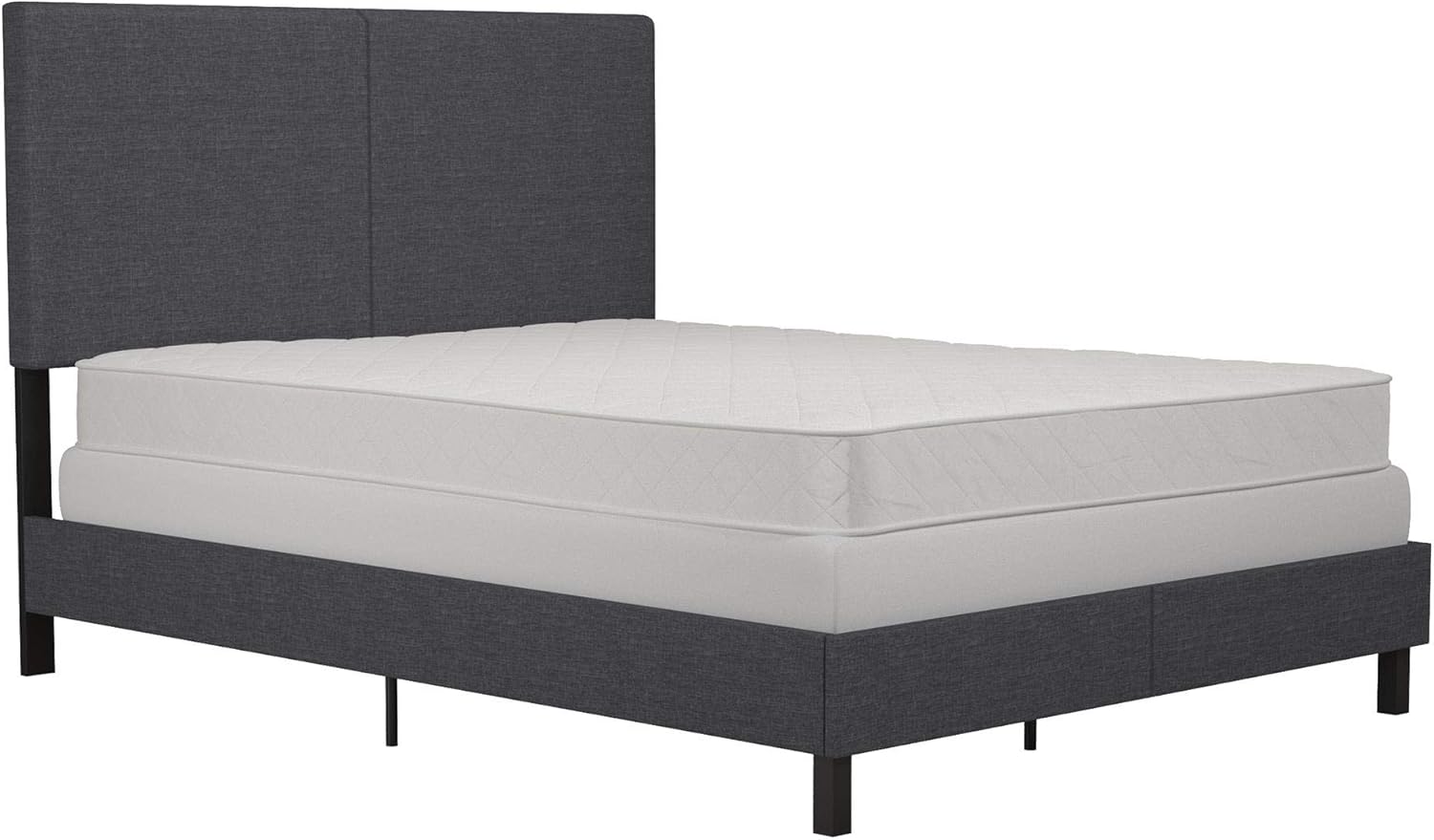 DHP Janford Upholstered Bed with Chic Design | Queen | Grey Linen: Furniture & Decor